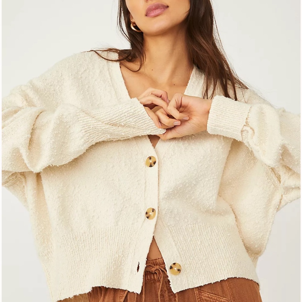 Free People Found My Friend Cardi - Cream - like new!